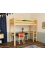 Letto rialzato a soppalco loft per camerette bambini in legno massello MAKALU by Benlemi