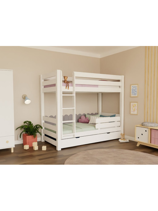 Letto a castello per camerette bambini in legno massello 90x200 cm ATLAS by Benlemi