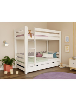 Letto a castello per camerette bambini in legno massello 90x200 cm ATLAS by Benlemi