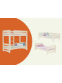Bunk bed for children's bedrooms in solid wood 90x200 cm with ladder and extra storage space ATLAS by Benlemi