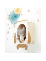 Wooden Rocket Shelf Toy for Kids Children in natural wood/gold/white - For the Kids Bedroom