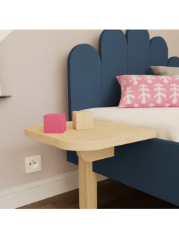 Hanging bedside table in transparent lacquered wood for Nova children's bed by Benlemi