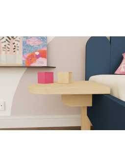 Comodino sospeso laterale in legno laccato trasparente per lettino bambini Nova by Benlemi