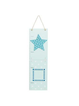 Metro Crescita per Bambini in Legno con Stelle Blu