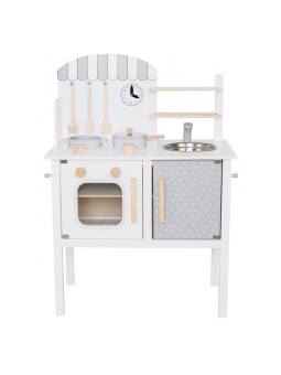 White Toy Kitchen with Pots and Accessories