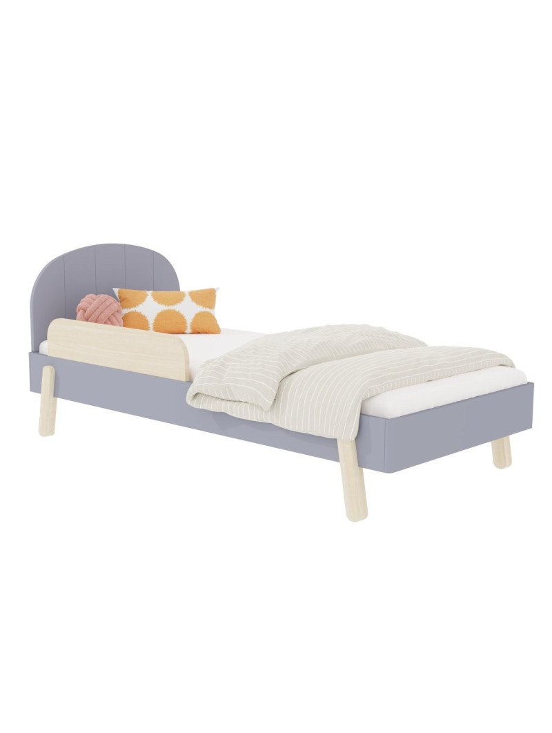 Children's single bed Nova with round headboard and sidewall - Benlemi