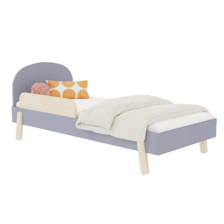 Children's single bed Nova with round headboard and sidewall - Benlemi