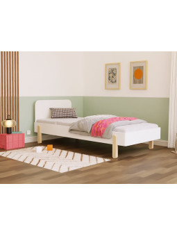 Letto singolo Nova con testiera rettangolare - Benlemi