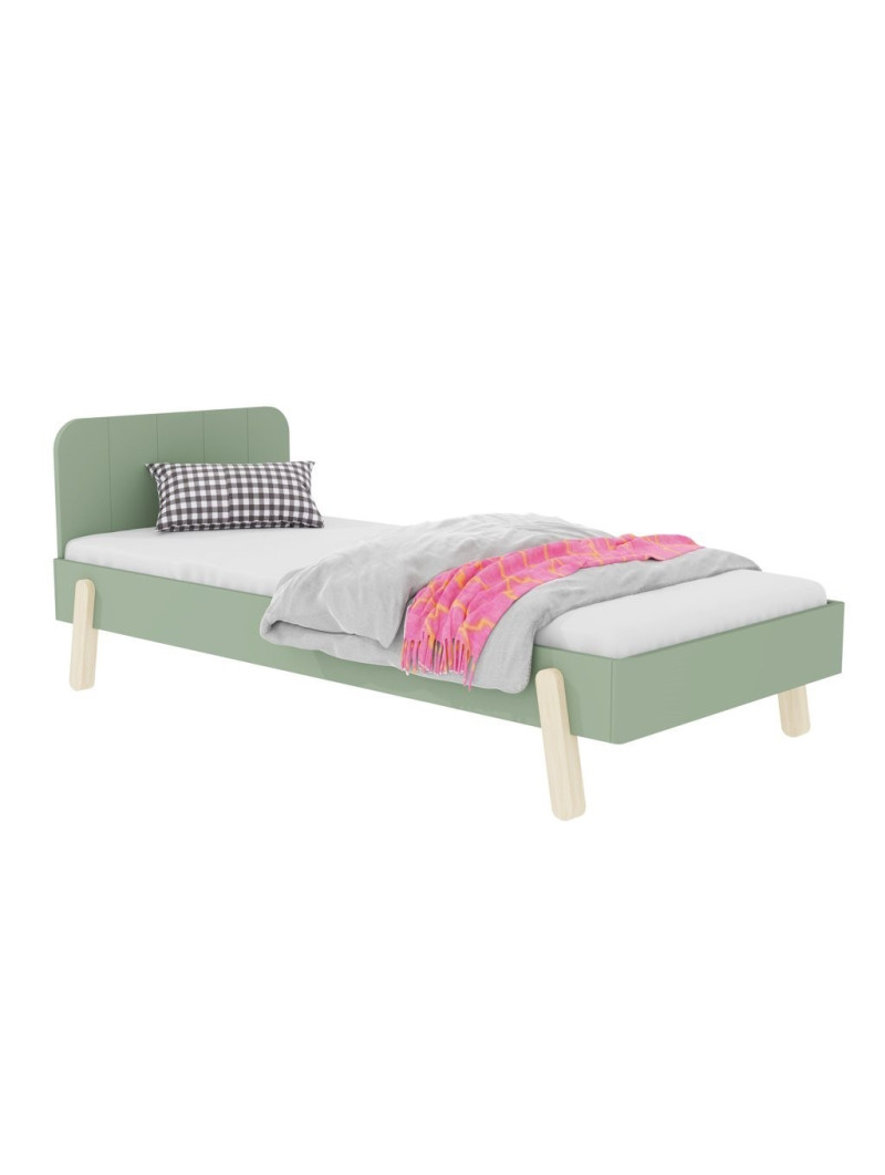 Letto singolo Nova con testiera rettangolare - Benlemi