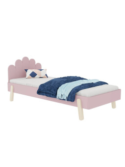 Single Montessori wooden bed for children bedrooms with arched headboard and straight or slanted legs model Nova by Benlemi