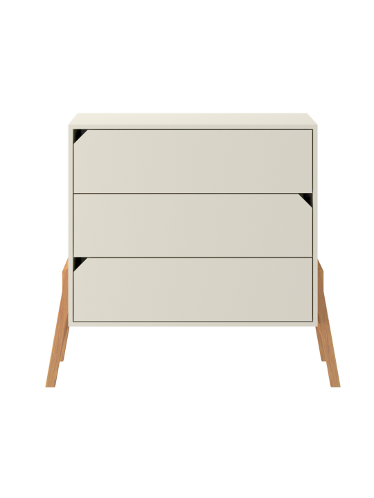 Cassettiera con 3 cassetti per la cameretta dei bambini in legno bianco latte e rovere Lotta by BellAmy
