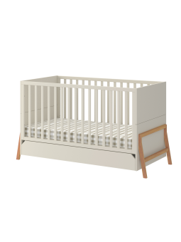 Culla / Lettino 70x140 cm per la cameretta dei Bambini in legno bianco latte e rovere Lotta by BellAmy