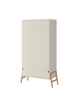 Armadio a 2 ante per la cameretta dei Bambini in legno bianco latte e rovere Lotta by BellAmy
