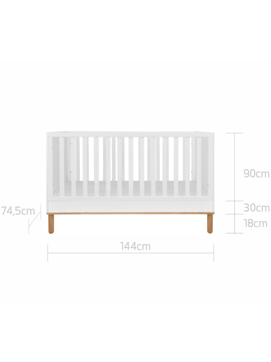 Culla in MDF bianco per la cameretta dei Bambini Toteme Botanic con decorazioni vegetali by BellAmy