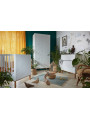 White wooden 2-doors wardrobe for children's bedroom Toteme Botanic with plant decorations by BellAmy