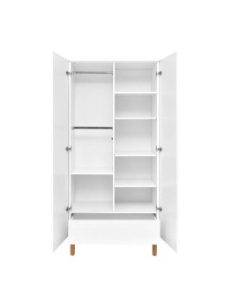 Armadio guardaroba in legno bianco per la cameretta dei Bambini Toteme Botanic con decorazioni vegetali by BellAmy