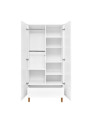 White wooden 2-doors wardrobe for children's bedroom Toteme Botanic with plant decorations by BellAmy