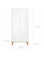 White wooden 2-doors wardrobe for children's bedroom Toteme Botanic with plant decorations by BellAmy