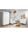 Armadio guardaroba in legno bianco per la cameretta dei Bambini Toteme Botanic con decorazioni vegetali by BellAmy