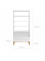 White wooden bookcase for children's bedroom Toteme Botanic with plant decorations by BellAmy