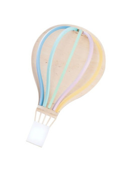 Wooden pastell colours LED Balloon Lamp "Hot air" for Children - For the Kids Bedroom