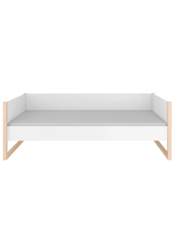 Letto singolo 90x200 per la cameretta dei Bambini e Adolescenti in legno bianco, grigio e naturale Pinette - by BellAmy
