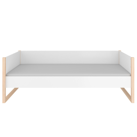 Letto singolo 90x200 per la cameretta dei Bambini e Adolescenti in legno bianco, grigio e naturale Pinette - by BellAmy