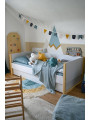Letto singolo 90x200 per la cameretta dei Bambini e Adolescenti in legno bianco, grigio e naturale Pinette - by BellAmy