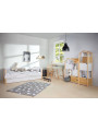 Letto singolo 90x200 per la cameretta dei Bambini e Adolescenti in legno bianco, grigio e naturale Pinette - by BellAmy