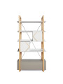 Libreria per la cameretta dei Bambini in legno bianco, grigio e naturale Pinette - by BellAmy