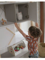 Libreria per la cameretta dei Bambini in legno bianco, grigio e naturale Pinette - by BellAmy