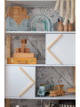 Libreria per la cameretta dei Bambini in legno bianco, grigio e naturale Pinette - by BellAmy