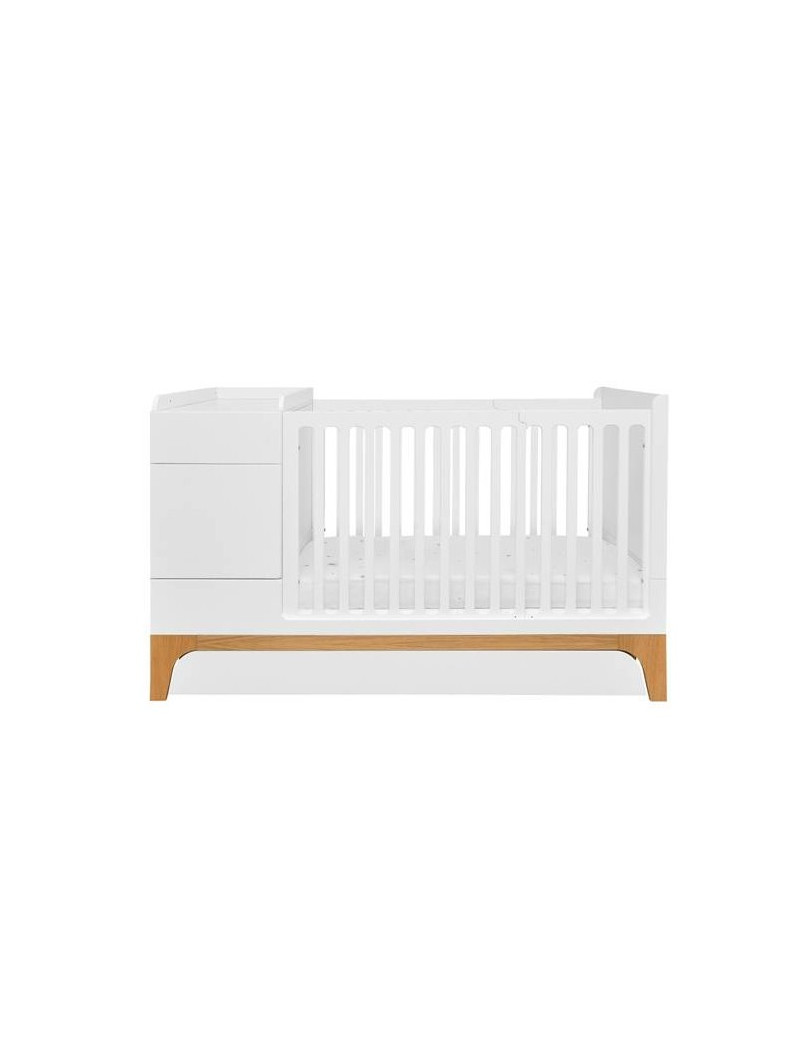 Evolutionary cradle 70x120 convertible into a junior bed 70x160 with storage and drawer + desk Up! Bellamy