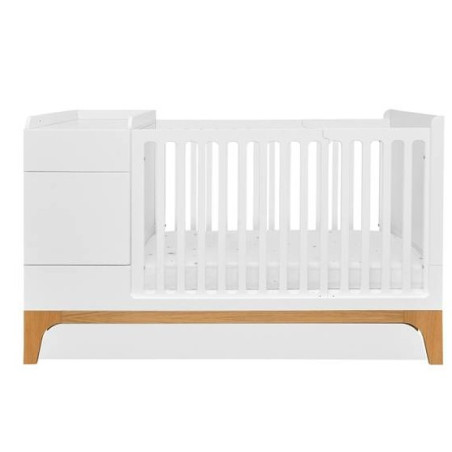 Culla 70x120 estendibile a 70x160 + scrivania UP! bianca per bambini - BellAmy