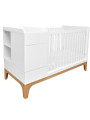 Culla 70x120 estendibile a 70x160 + scrivania UP! bianca per bambini - BellAmy