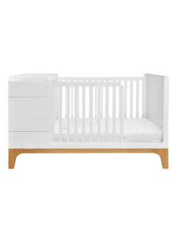 Culla 70x120 estendibile a 70x160 + scrivania UP! bianca per bambini - BellAmy