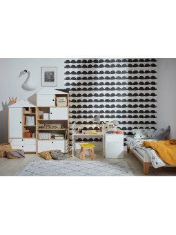 Culla 70x120 estendibile a 70x160 + scrivania UP! bianca per bambini - BellAmy