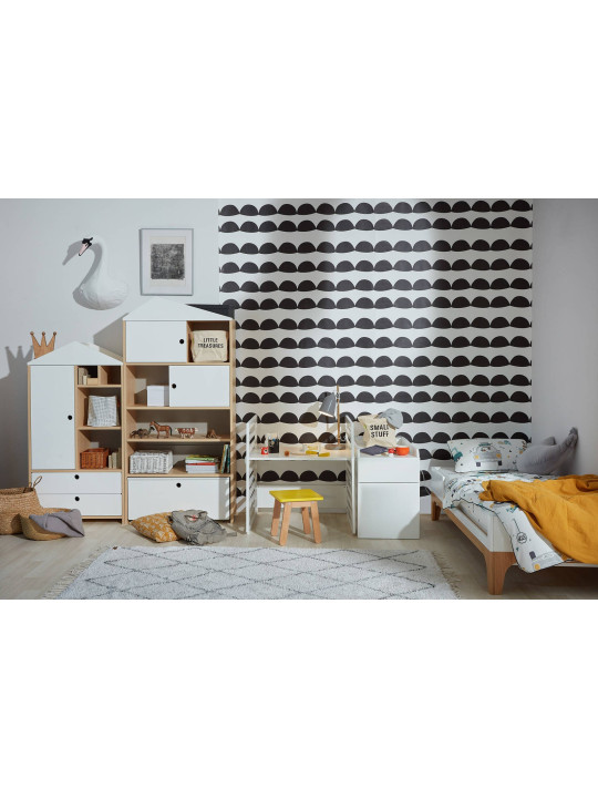 Culla 70x120 estendibile a 70x160 + scrivania UP! bianca per bambini - BellAmy