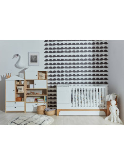 Evolutionary cradle 70x120 convertible into a junior bed 70x160 with storage and drawer + desk Up! Bellamy