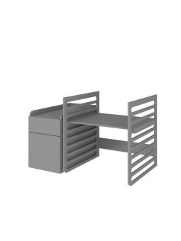 Cot 70x120 extendable to 70x160 + desk UP! grey - BellAmy