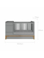 Cot 70x120 extendable to 70x160 + desk UP! grey - BellAmy