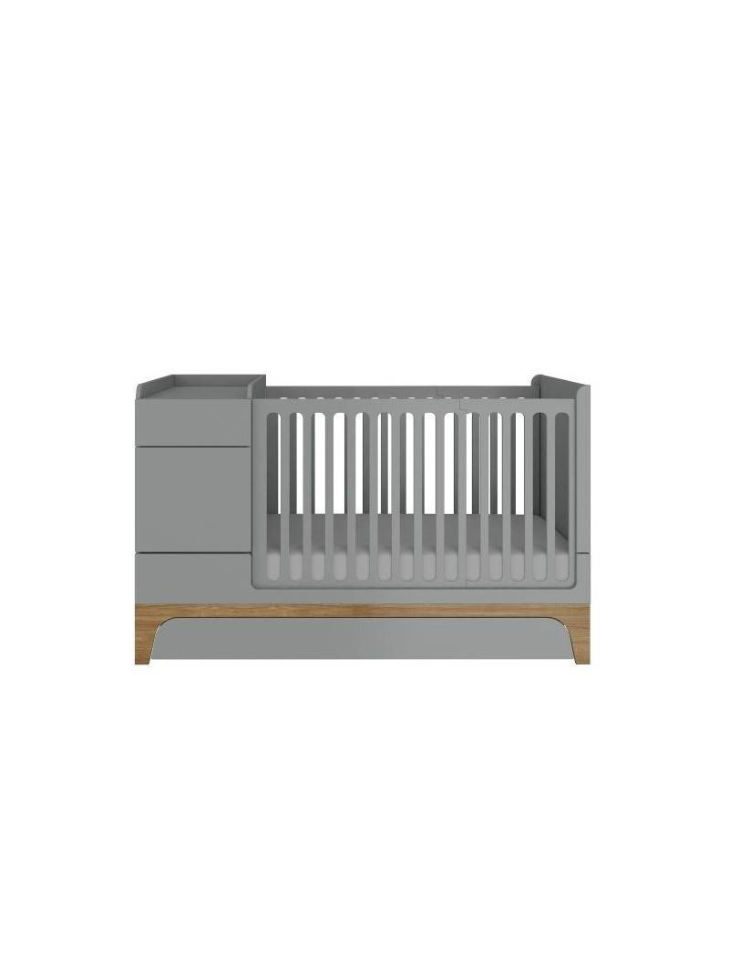 Cot 70x120 extendable to 70x160 + desk UP! grey - BellAmy