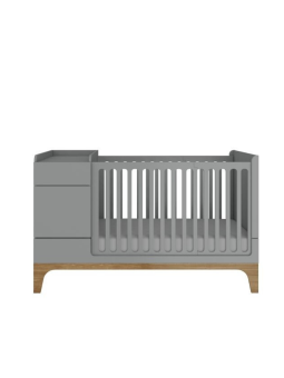 Cot 70x120 extendable to 70x160 + desk UP! grey - BellAmy