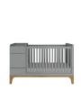 Cot 70x120 extendable to 70x160 + desk UP! grey - BellAmy