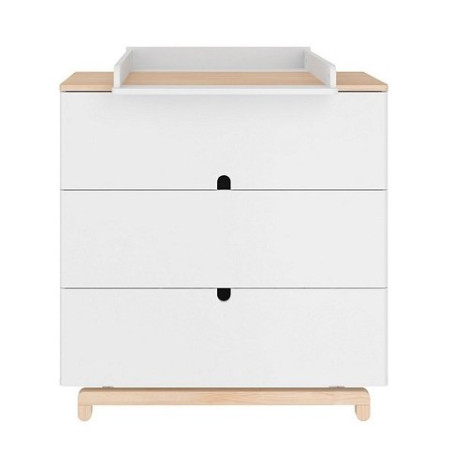 Children's babies chest of 3 drawers with changing table in white and natural wood mod. Nomi by Bellamy