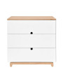 Children's babies chest of 3 drawers with changing table in white and natural wood mod. Nomi by Bellamy