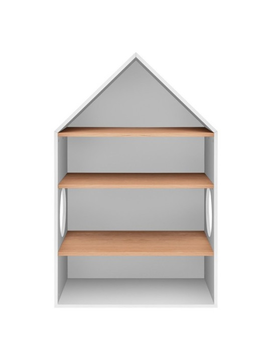 Libreria a forma di casetta in legno bianco e naturale mod. Nomi per bambini e camerette by Bellamy