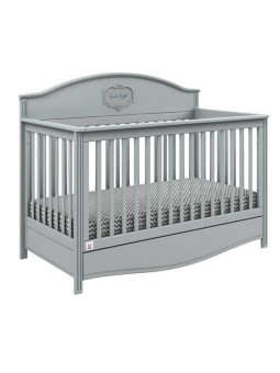Culla evolutiva 70x140 grigia trasformabile in divanetto con intagli eleganti mod. Good Night by Bellamy
