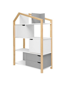 Libreria montessoriana per la cameretta dei Bambini a forma di casetta in legno Manhattan by BellAmy