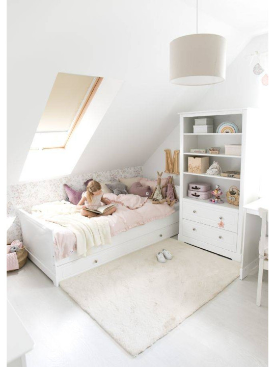 Letto singolo 90x200 per camerette di bambini e ragazzi in legno bianco stile classico mod. Marylou by Bellamy